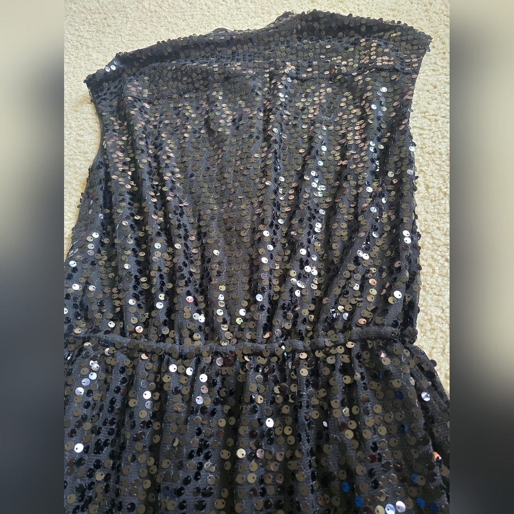 Rebecca Minkoff Black Sequin Embellished Mini Lined Dress - Size XS - Picture 13 of 15
